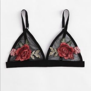 Mesh rose bralette